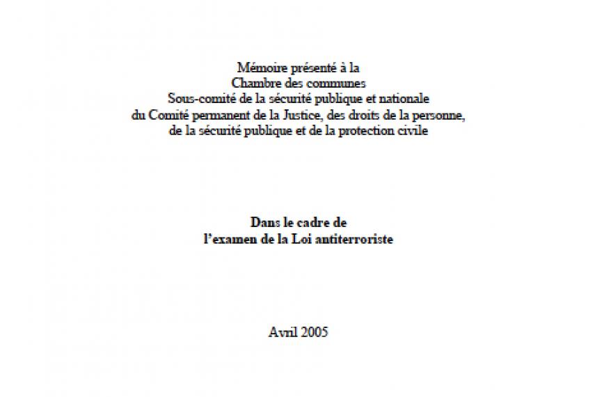 Page couverture de la presantation 2005