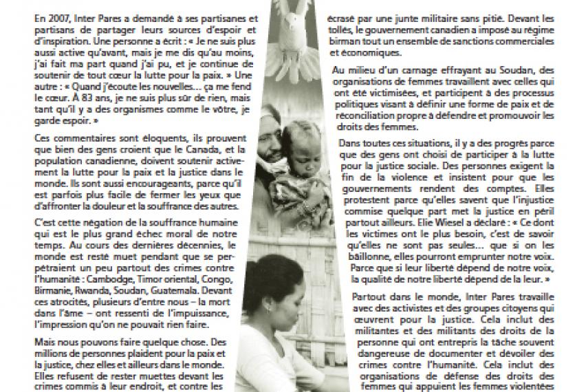 Page couverture du rapport annuel 2007