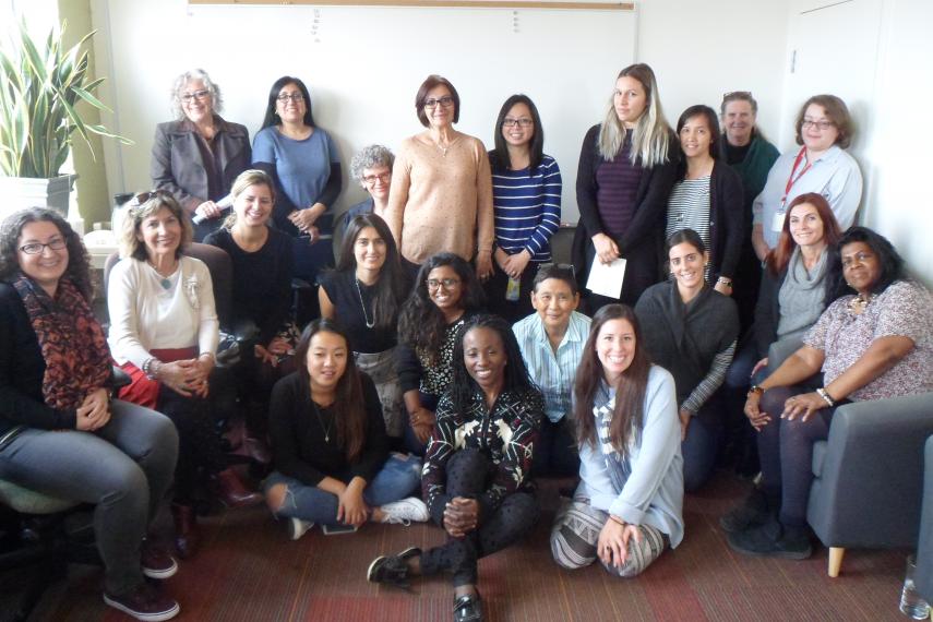 Amanda Dale (back left) and the staff of the Barbra Schlifer Commemorative Clinic.