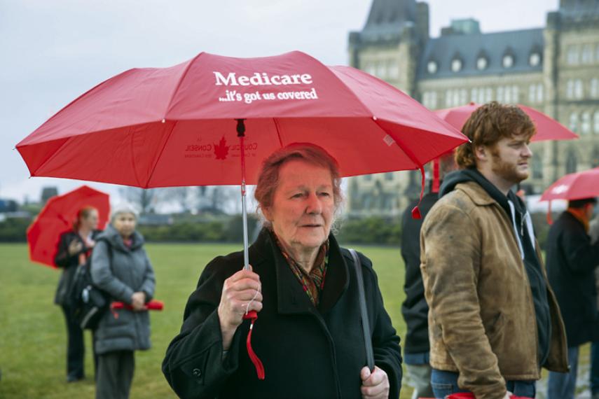 Mary Boyd: long-time social justice activist  and Chair of the Prince Edward Island Health Coalition in Ottawa during National Medicare Week 2012
