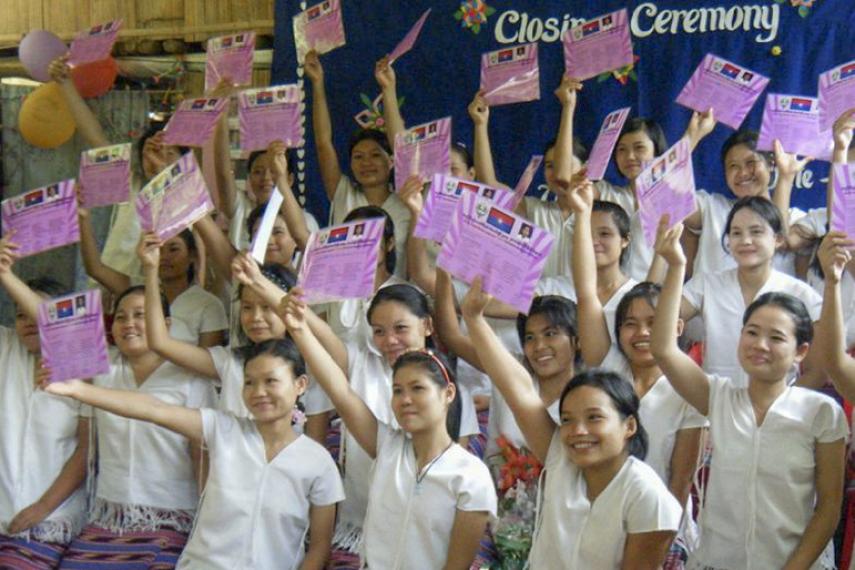 KWO’s leadership school for young women: a graduation ceremony.