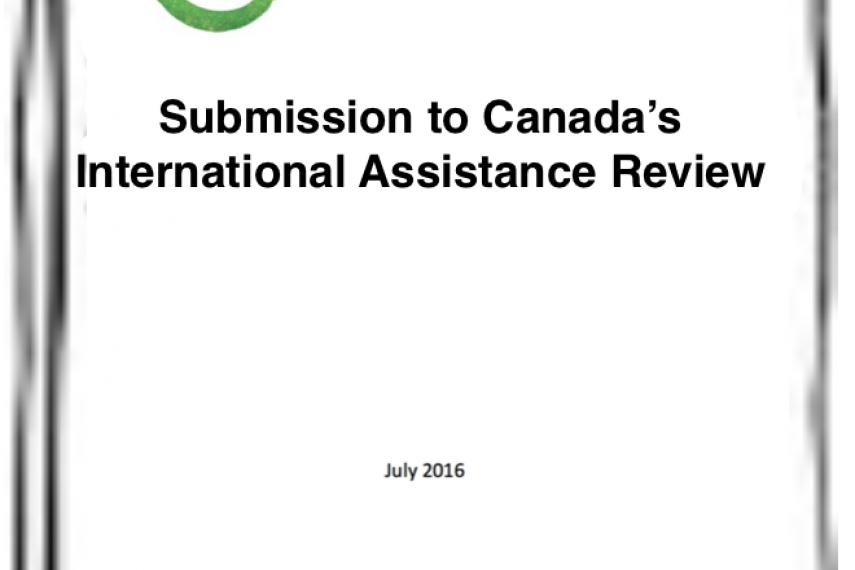 Inter Pares' submission to the International Assistance Review