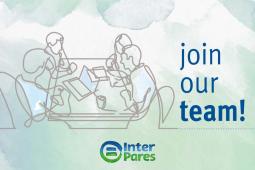 Illustration of four people sitting at a desk. Text next to it says "Join our team!"