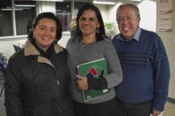 Coalition at its best: Julia Sánchez of the Canadian Council of International Cooperation, Mayra Alarcón of Project Counseling Service, and Bill Fairbairn of Inter Pares at a public event on Guatemala