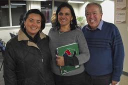 Coalition at its best: Julia Sánchez of the Canadian Council of International Cooperation, Mayra Alarcón of Project Counseling Service, and Bill Fairbairn of Inter Pares at a public event on Guatemala.