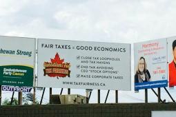 A billboard in Saskatoon