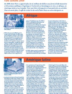 Page couverture des faits salliants 2009