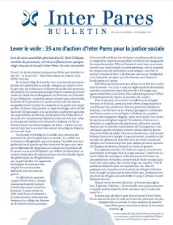 Page couverture du bulletin de Novembre 2010