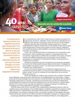 Page couverture du Rapport annuel