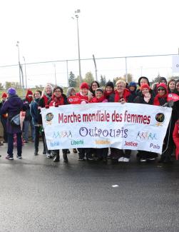World March of Women from Outaouais banner, 2015