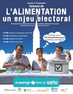 Affiche de l'événement Je mange donc je vote 